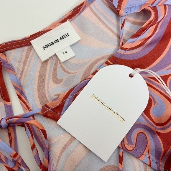 Song of Style Coraline Mini Dress in Aven Multi Swirl Size XS - Picture 9 of 14